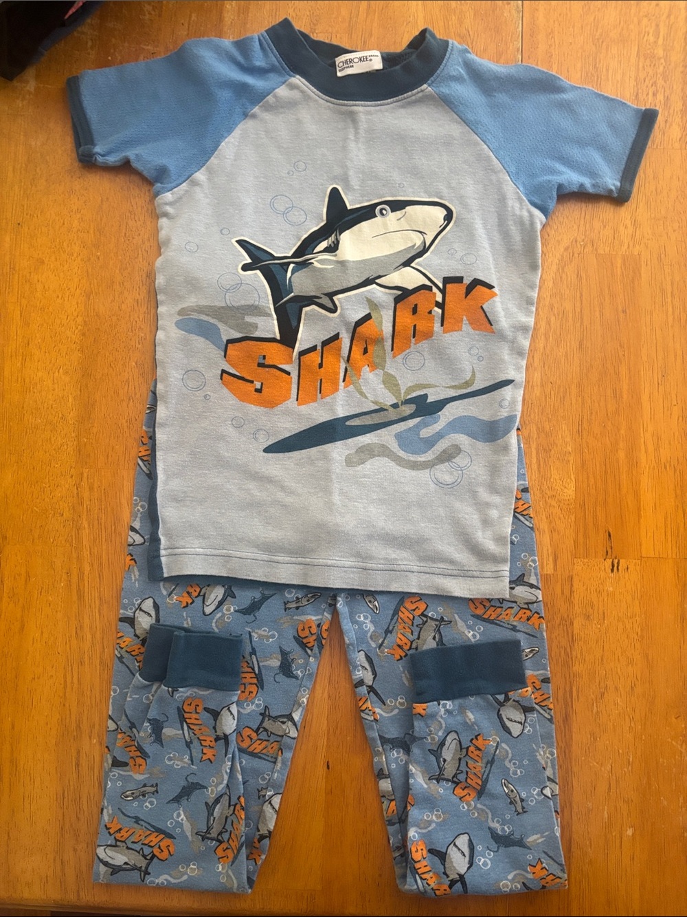Vintage Cherokee Shark Kids Pajama Set Size 10